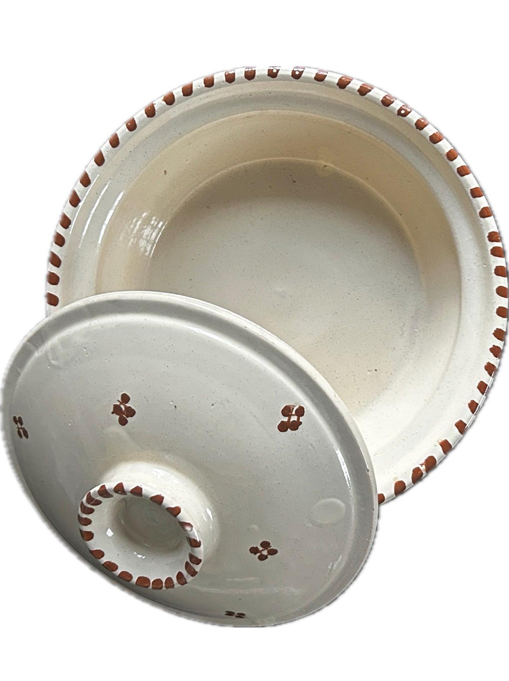 Handmade Tunisian Ceramic Tagine Base | Traditional Hand-Painted Serving Dish