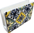 Handmade Tunisian Serviette Napkin Holder - Yellow and Blue