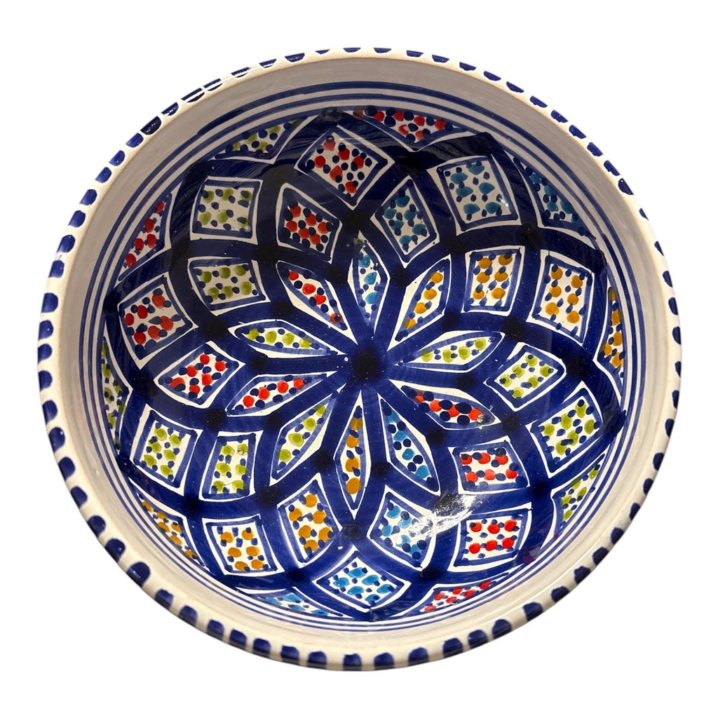 Handcrafted Tunisian Ceramic Bowl Set | Hand-Painted Serving & Salad Bowls | Artisan Mediterranean Tableware |