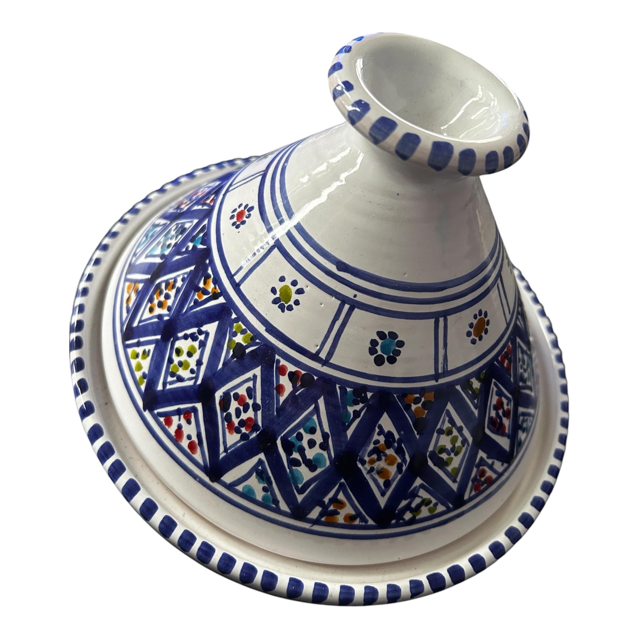 Handmade Ceramic Tagine Dish | Black & White Calligraphy Serving Tagine | Decorative Kitchenware