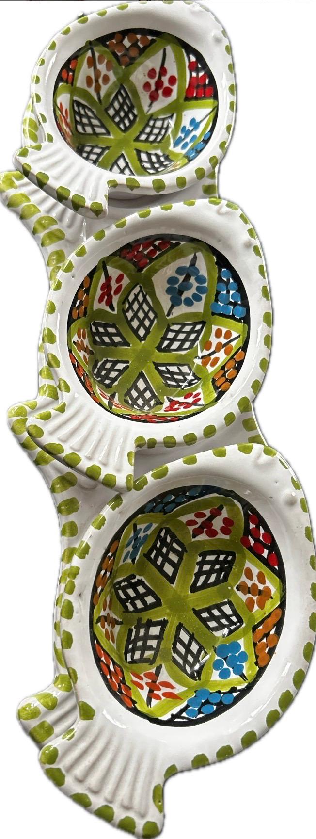 Handmade Tunisian Ceramic Snack Dish - Fish Design