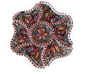 Handmade Tunisian Ceramic Snack Dish – Flower Shaped Tapas Plate - Red