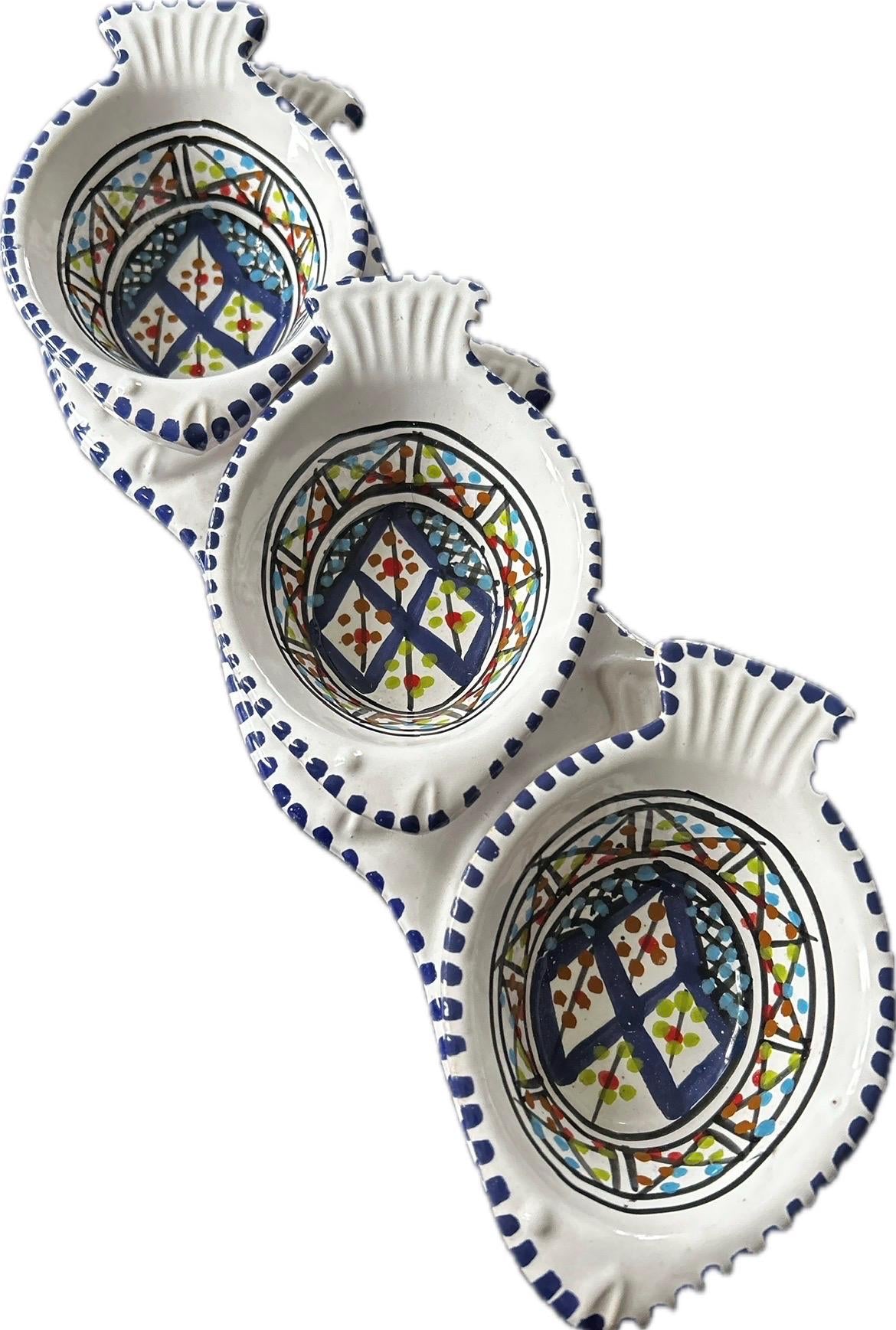 Handmade Tunisian Ceramic Snack Dish - Fish Design